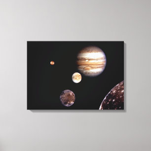 Jupiter och dess måne canvastryck