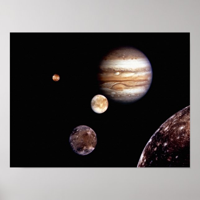 Jupiter och dess Måne Poster (Framsidan)