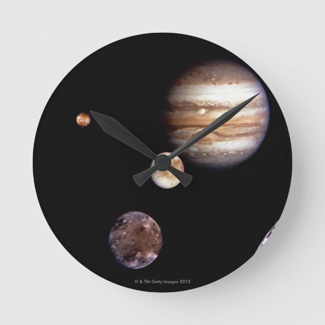 Jupiter och dess måne rund klocka (Framsida)