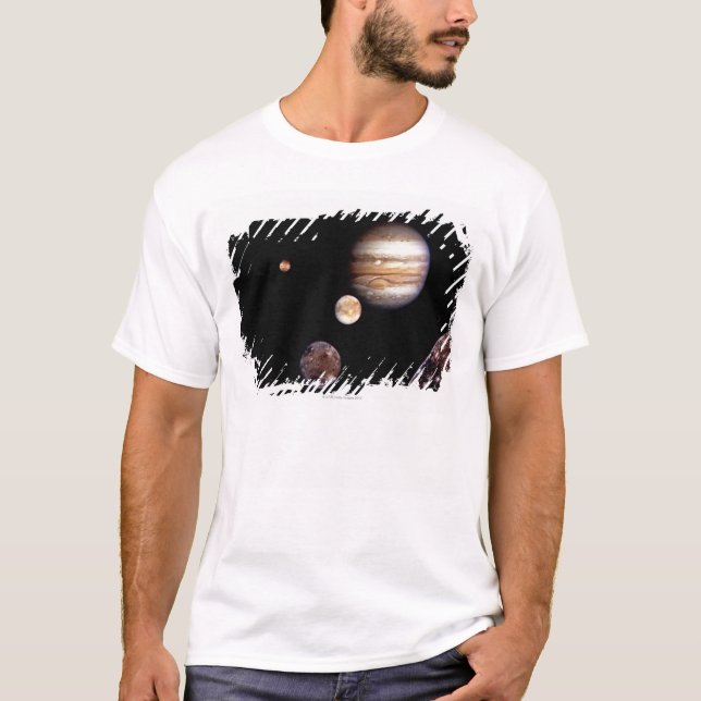 Jupiter och dess måne t-shirt (Framsida)