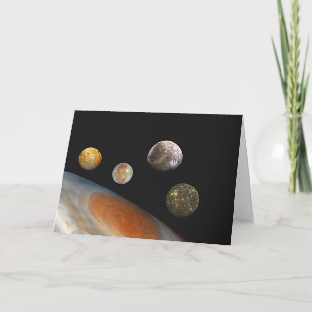 Jupiter och Fyra Måne Galileo Satellites Kort (Framsida)