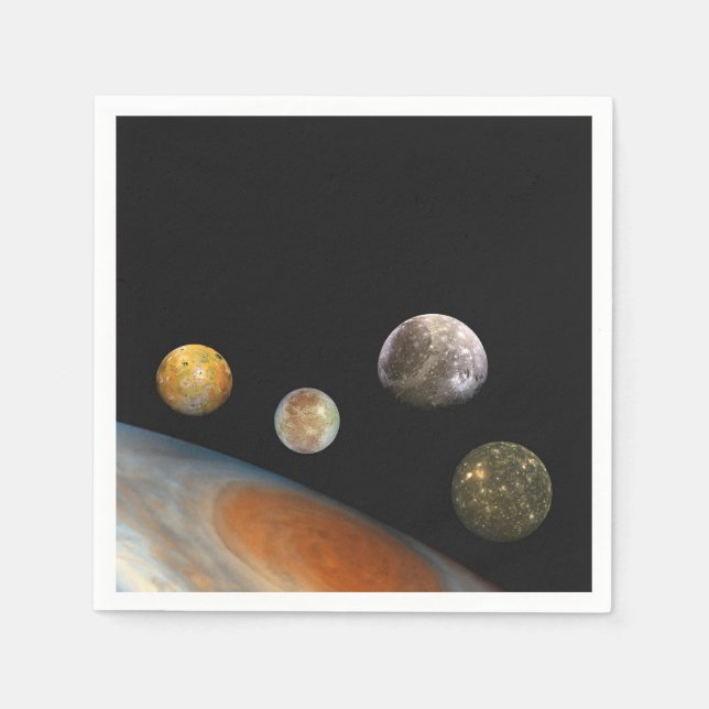 Jupiter och Fyra Måne Galileo Satellites Pappersservett (Framsidan)