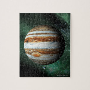 Jupiter och Jorden Comparison Pussel