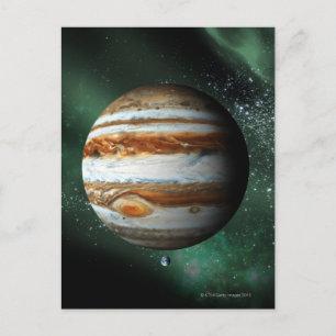 Jupiter och Jorden Comparison Vykort