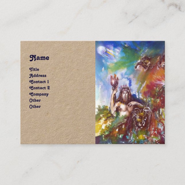 JUPITER OCH LEJON grekisk Mythology Kraft Papper Visitkort (Framsida)