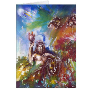 JUPITER OCH LEJONA ,Blue Sapphire Hälsningskort