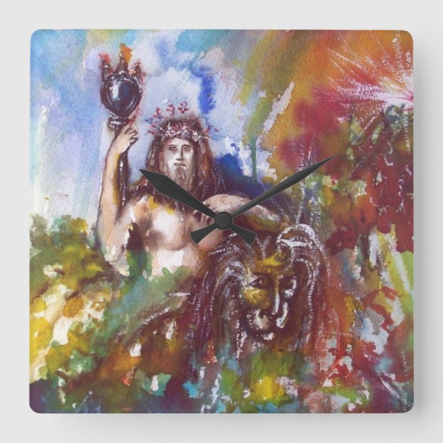 JUPITER OCH LEJONA FYRKANTIG KLOCKA (Framsida)
