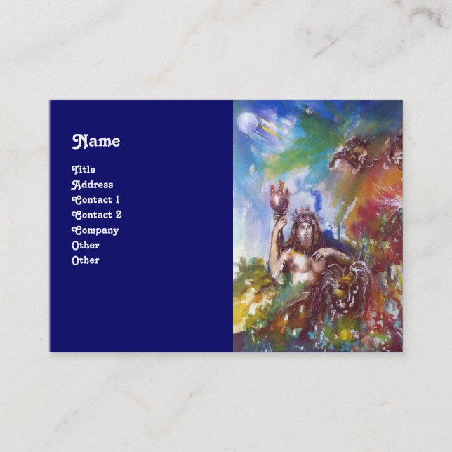 JUPITER OCH LEJONA VISITKORT (Framsida)