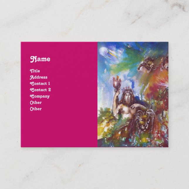 JUPITER OCH LEJONT, Grekisk mytologi Lila Blue Visitkort (Framsida)
