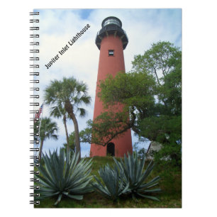Jupiter öppningsfyr & museum Jupiter Florida Anteckningsbok Med Spiral
