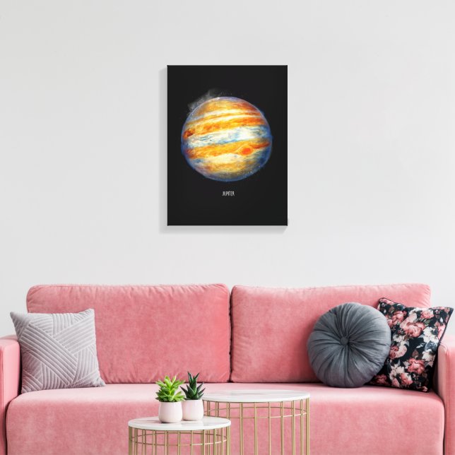 Jupiter Planet Artwork - Cosmic Space Illustration Canvastryck (Insitu (Vardagsrum))