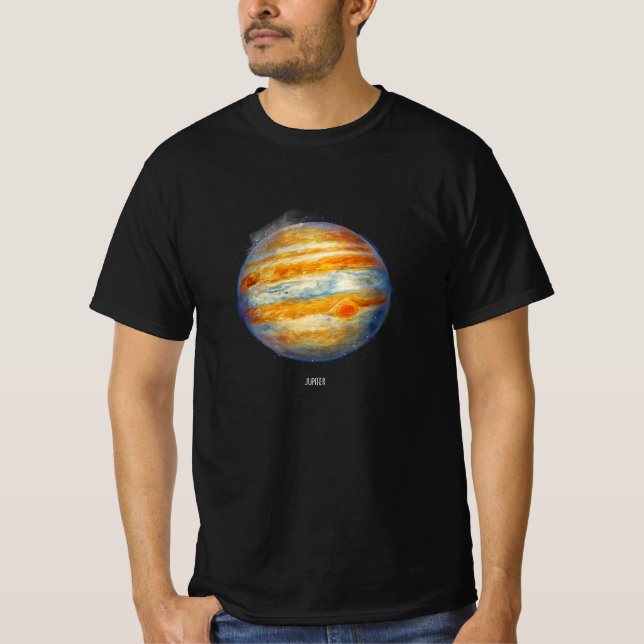Jupiter Planet Artwork - Cosmic Space Illustration T Shirt (Framsida)