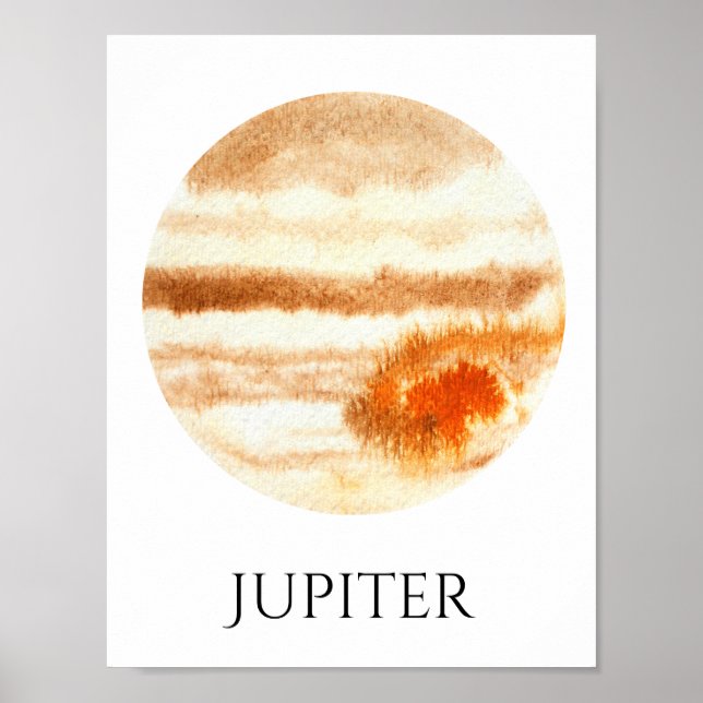 Jupiter Planet Watercolor Poster (Framsidan)