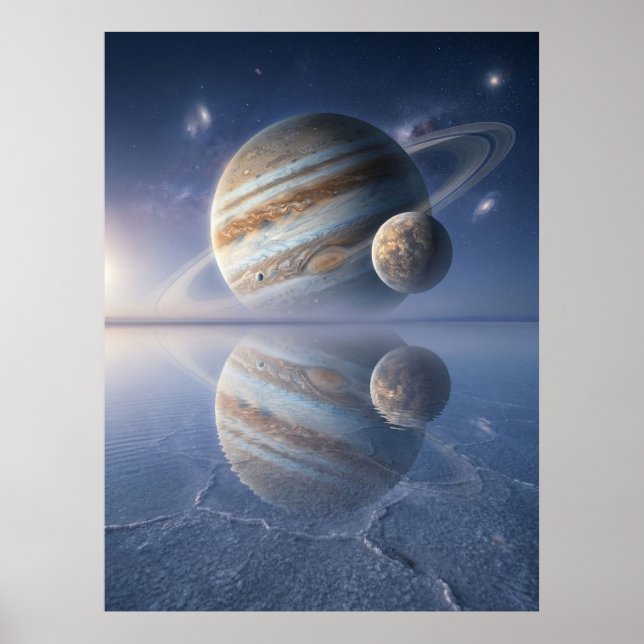 Jupiter Reflektion Rymdkonst Poster (Framsidan)
