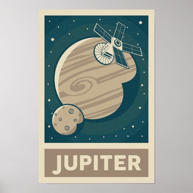Jupiter Retro Galaxy Satellite Poster (Framsidan)