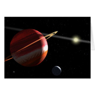 Jupiter-samlas planet som orbiting den närliggande hälsningskort
