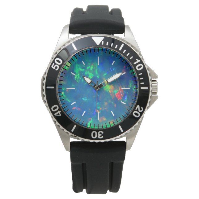 Jupiter Sea Blue Fire Opal Dial Armbandsur (Framsida)