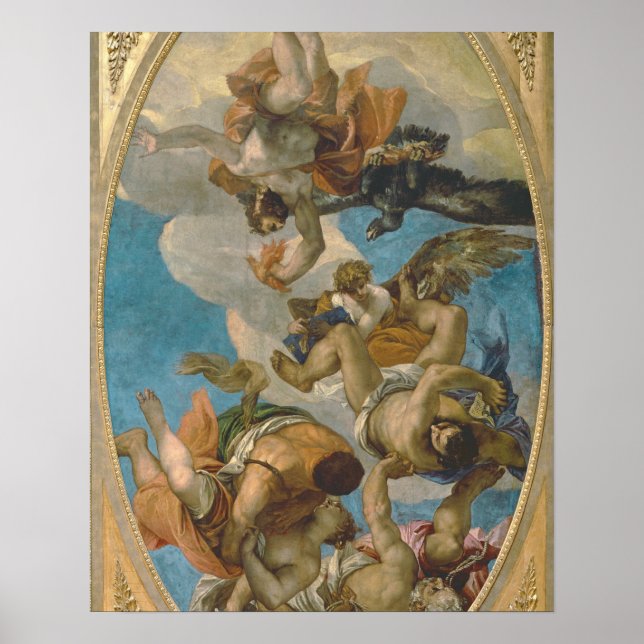 Jupiter som slår ner Vicen (olja på arbetsyta) Poster (Framsidan)