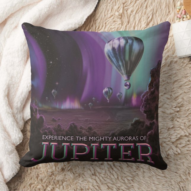 Jupiter Travel by Luftballong Bighty Auroras Kudde (Filt)