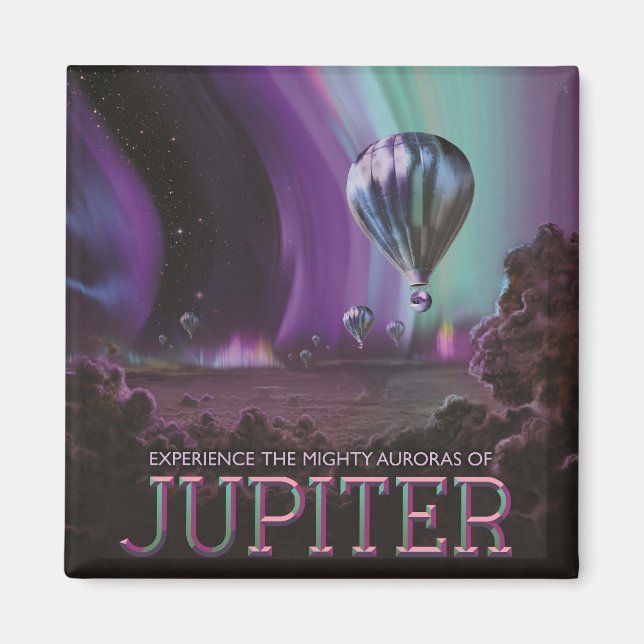 Jupiter Travel by Luftballong Bighty Auroras Magnet (Framsidan)