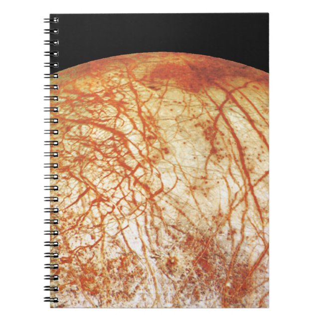 Jupiters Måne Europa Anteckningsbok Med Spiral (Framsidan)