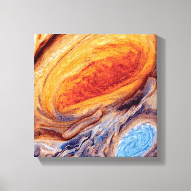 Jupiters stora röda fläck - NASA Voyager-foto Canvastryck (Framsida)