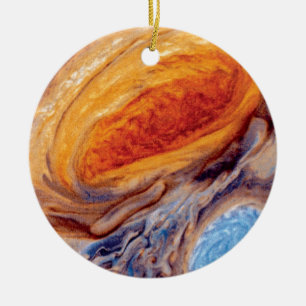 Jupiters stora röda fläck - NASA Voyager-foto Julgransprydnad Keramik