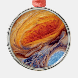 Jupiters stora röda fläck - NASA Voyager-foto Julgransprydnad Metall