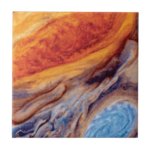 Jupiters stora röda fläck - NASA Voyager-foto Kakelplatta