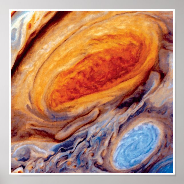 Jupiters Underbara röda plats - NASA Voyager Photo Poster (Framsidan)
