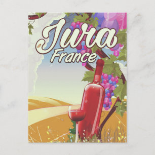 Jura Frankrike vineyard-reseaffisch Vykort