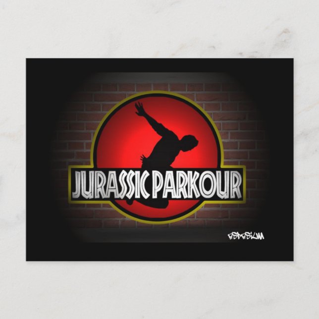 Jurassi Parkour cartolina Vykort (Framsida)