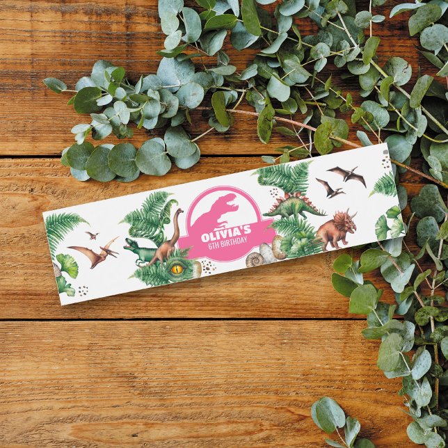 Jurassic Birthday Vattenflaskor Etikett (Skapare uppladdad)