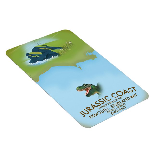 Jurassic Coast England sydkusten Resa affisch Magnet (Högersidan)