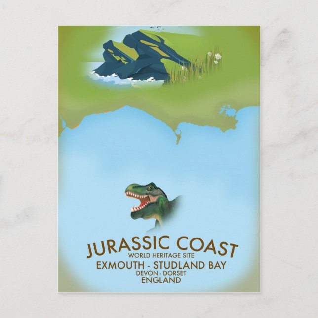 Jurassic Coast England sydkusten Resa affisch Vykort (Framsida)