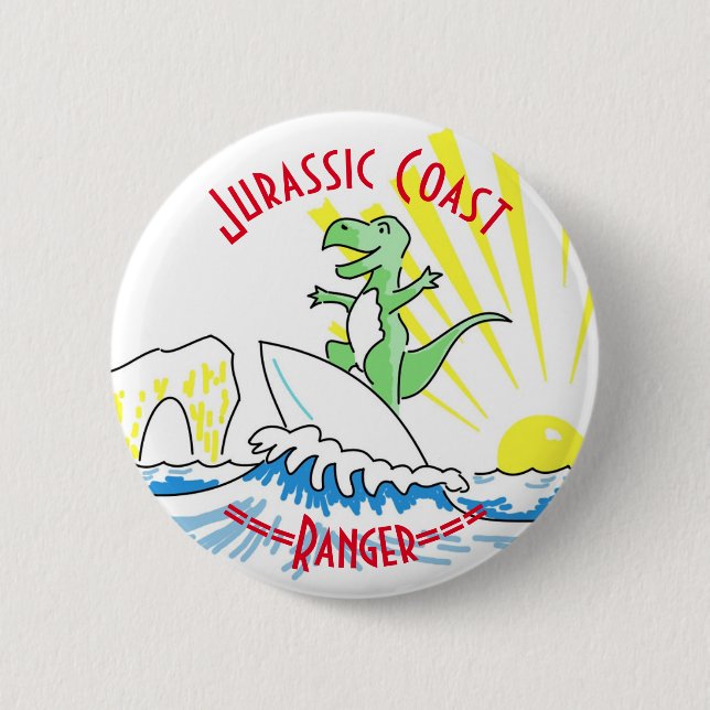Jurassic Coast Surfing Dinosaur Ranger  Knapp (Framsida)