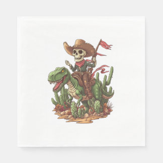 Jurassic Cowboy Skull - Funny Dino Rodeo Pappersservett
