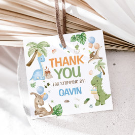 Jurassic Cute Dinosaur Födelsedagsfest Square Gåvor Etiketter