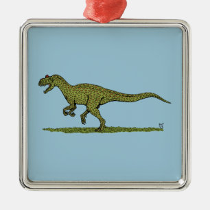 Jurassic Dinosaur Allosaurus Julgransprydnad Metall