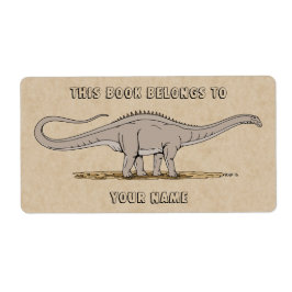 Jurassic Dinosaur Apatosaurus Bookplate Fraktsedel