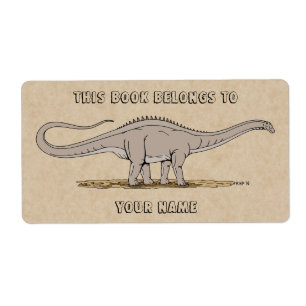 Jurassic Dinosaur Apatosaurus Bookplate Fraktsedel
