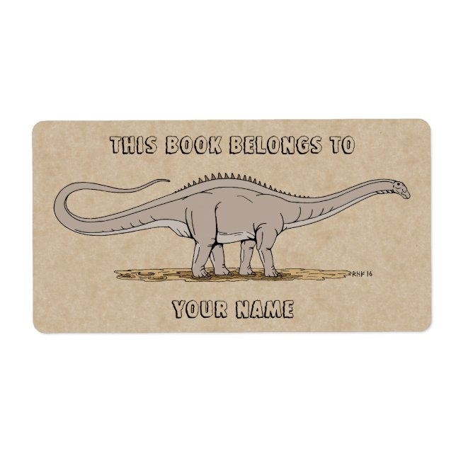 Jurassic Dinosaur Apatosaurus Bookplate Fraktsedel (Framsidan)