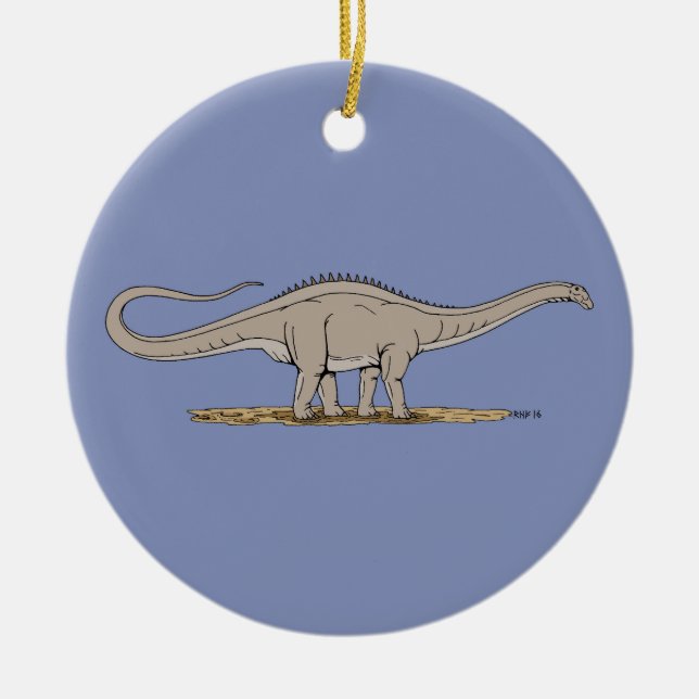 Jurassic Dinosaur Apatosaurus Julgransprydnad Keramik (Framsidan)