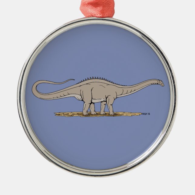 Jurassic Dinosaur Apatosaurus Julgransprydnad Metall (Framsidan)