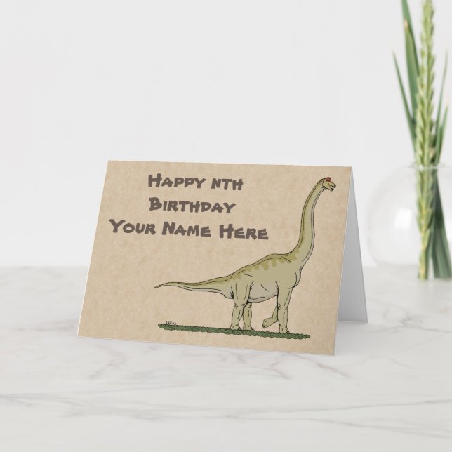 Jurassic Dinosaur Brachiosaurus Birthday Card Kort (Framsida)