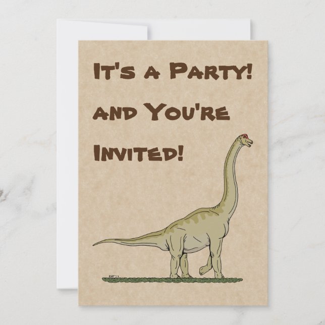 Jurassic Dinosaur Brachiosaurus Inbjudningar (Framsida)