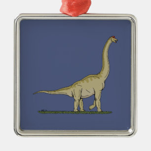 Jurassic Dinosaur Brachiosaurus Julgransprydnad Metall