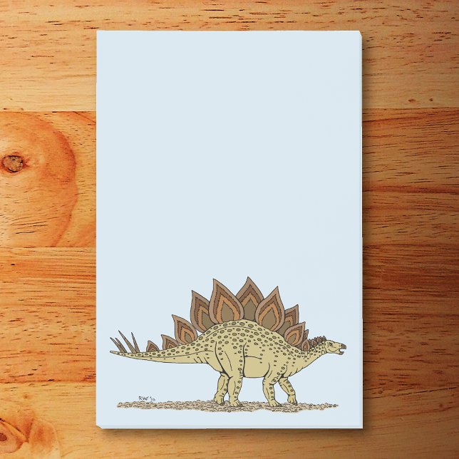Jurassic Dinosaur Stegosaurus Post-it Block (Jurassic Dinosaur Stegosaurus Post-it Notes on Desk)