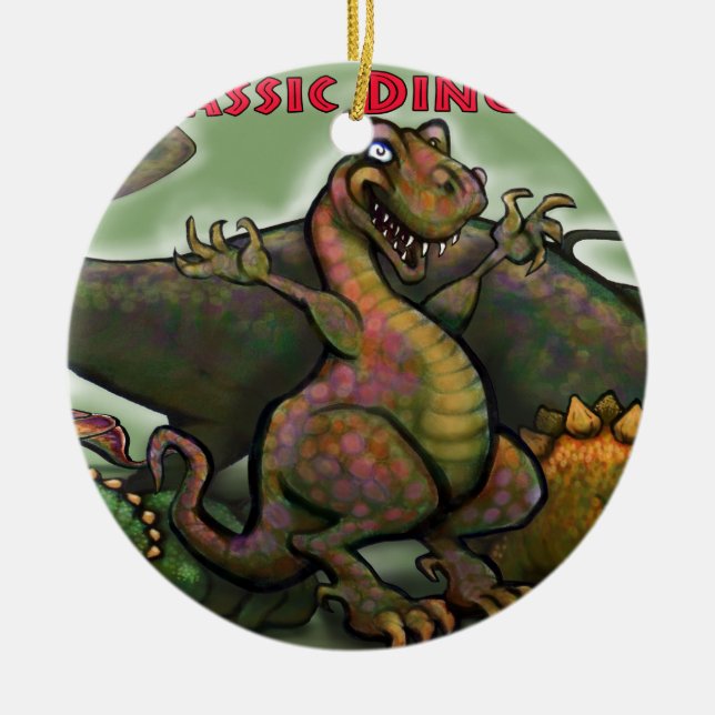 Jurassic Dinosaurs Julgransprydnad Keramik (Framsidan)
