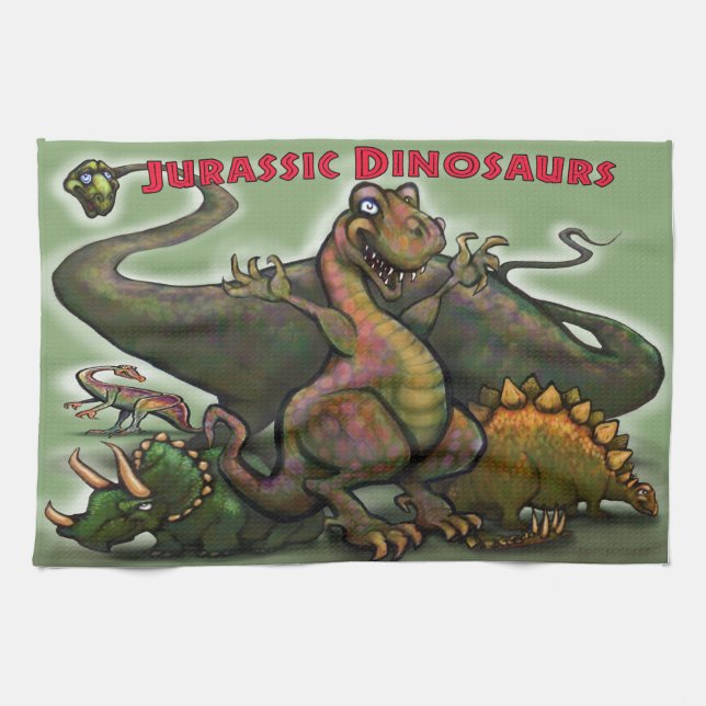 Jurassic Dinosaurs Kökshandduk (Horisontell)